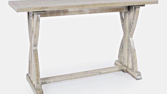 miniaturka Konsola retro z jasnego drewna z wzorem jodełki – Avola