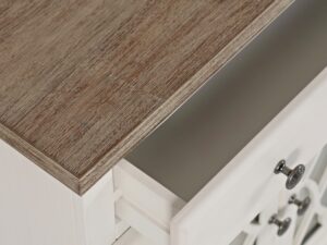 miniaturka Jasnokremowa komoda z przeszkleniami i ozdobnymi szprosami – Avola