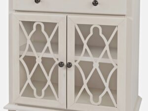 miniaturka Jasnokremowa komoda z przeszkleniami i ozdobnymi szprosami – Avola