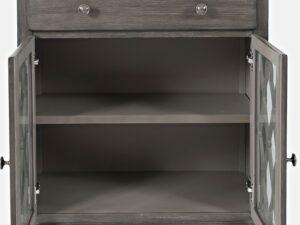 miniaturka Komoda brązowo-szara z jasnym blatem i szkłem – Avola