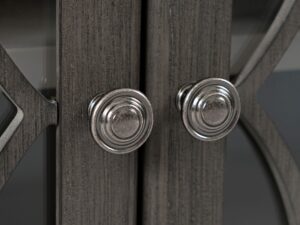 miniaturka Komoda brązowo-szara z jasnym blatem i szkłem – Avola