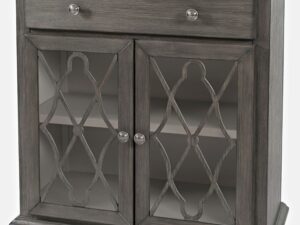 miniaturka Komoda brązowo-szara z jasnym blatem i szkłem – Avola