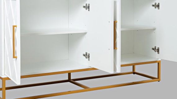 miniaturka Biała Komoda Glamour ze Złotymi Nogami – Avola