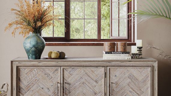 miniaturka Komoda Naturalna Intarsjowane Drzwi Frezowane Detale – Avola