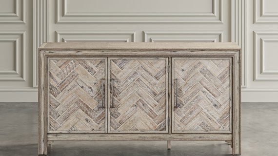 miniaturka Komoda Naturalna Intarsjowane Drzwi Frezowane Detale – Avola