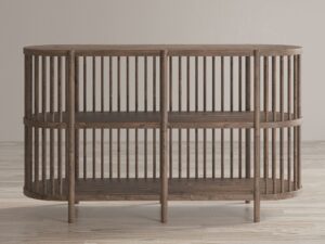 miniaturka Boho Komoda Owalna Jasnobrązowe Drewno Szczebelki – Avola