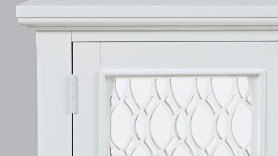 miniaturka Komoda Biała Lustrzane Drzwi Dekoracyjne Szprosy – Avola