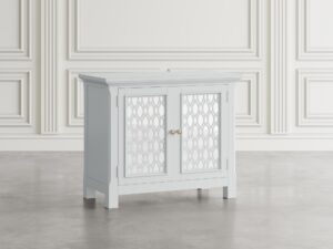 miniaturka Komoda Biała Lustrzane Drzwi Dekoracyjne Szprosy – Avola