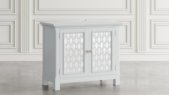 miniaturka Komoda Biała Lustrzane Drzwi Dekoracyjne Szprosy – Avola