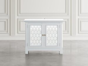 miniaturka Komoda Biała Lustrzane Drzwi Dekoracyjne Szprosy – Avola