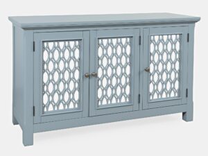 miniaturka Szaroniebieska Komoda Lustrzane Drzwi Ozdobne Szprosy – Avola