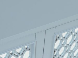 miniaturka Szaroniebieska Komoda Lustrzane Drzwi Ozdobne Szprosy – Avola