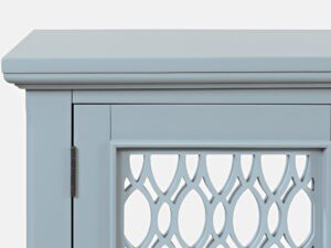 miniaturka Szaroniebieska Komoda Lustrzane Drzwi Ozdobne Szprosy – Avola