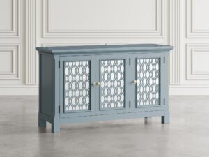 miniaturka Szaroniebieska Komoda Lustrzane Drzwi Ozdobne Szprosy – Avola