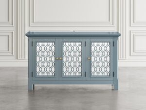 miniaturka Szaroniebieska Komoda Lustrzane Drzwi Ozdobne Szprosy – Avola