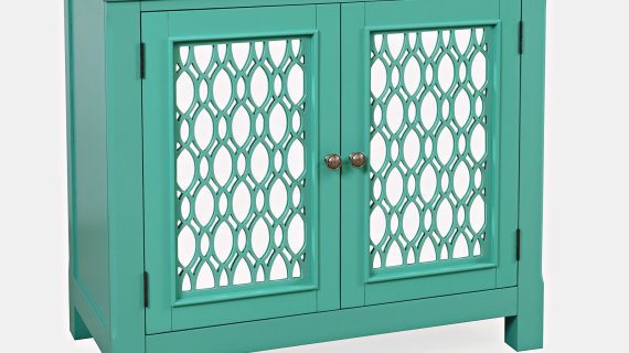 miniaturka Turkusowo-Zielona Komoda Lustrzane Drzwi Szprosy – Avola