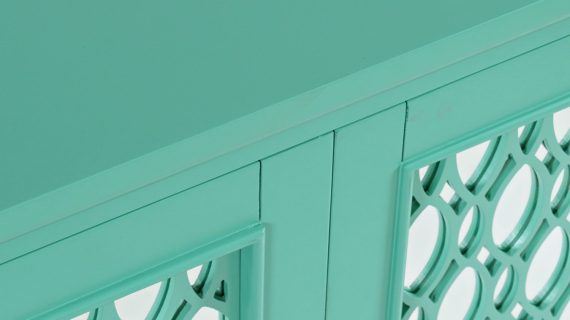 miniaturka Turkusowo-Zielona Komoda Lustrzane Drzwi Szprosy – Avola