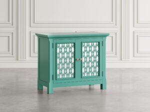miniaturka Turkusowo-Zielona Komoda Lustrzane Drzwi Szprosy – Avola