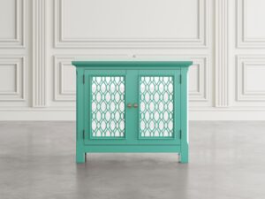 miniaturka Turkusowo-Zielona Komoda Lustrzane Drzwi Szprosy – Avola