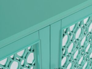 miniaturka Zielono-Turkusowa Komoda Drzwi Lustrzane Szprosy – Avola