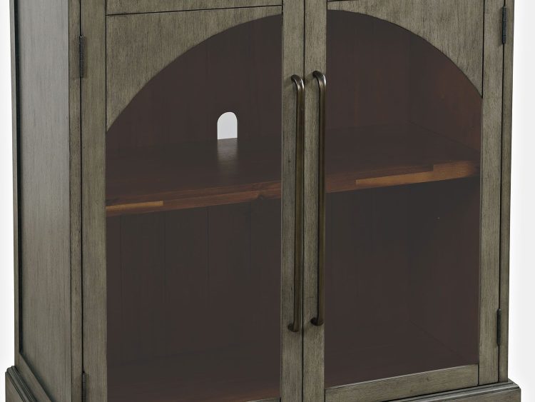 Komoda z przeszkleniem oliwkowa