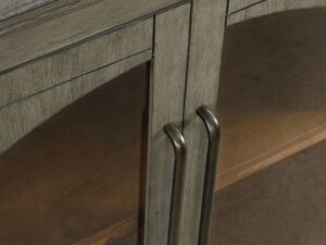 miniaturka Komoda Szaro-Oliwkowa Cztery Przeszklone Drzwi Ozdobne Łuki – Avola