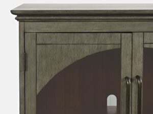 miniaturka Komoda Szaro-Oliwkowa Cztery Przeszklone Drzwi Ozdobne Łuki – Avola