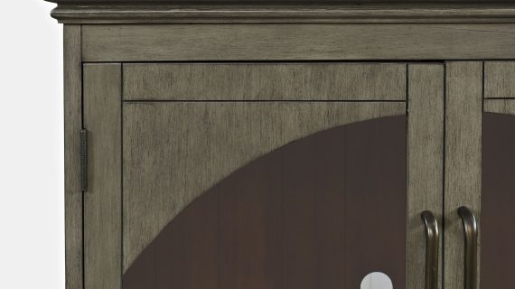 miniaturka Komoda Szaro-Oliwkowa Cztery Przeszklone Drzwi Ozdobne Łuki – Avola