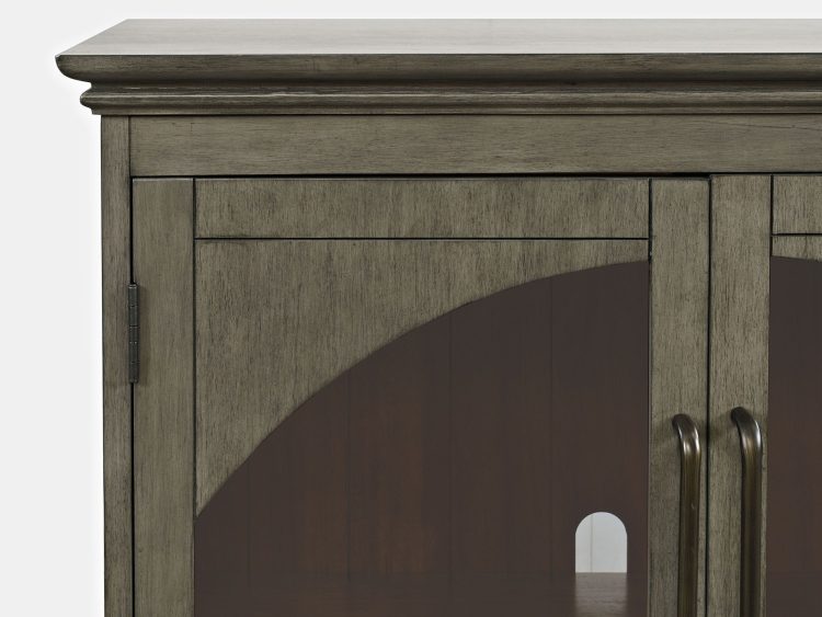 Witryna grafitowa z przeszklonymi drzwiami w stylu klasycznym