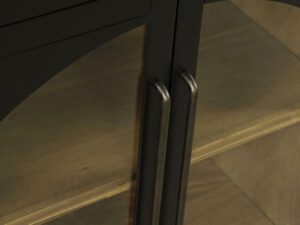 miniaturka Czarna Komoda Dwoje Drzwi Przeszklonych Ozdobne Łuki – Avola