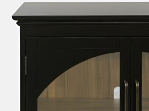 miniaturka Czarna Komoda Dwoje Drzwi Przeszklonych Ozdobne Łuki – Avola