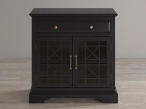 miniaturka Czarna komoda z czerwonym efektem vintage – Avola