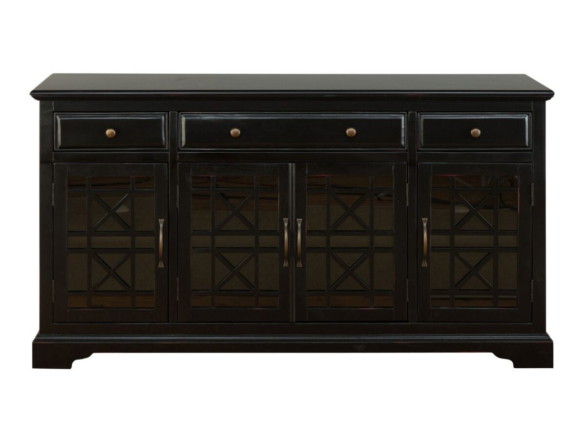 Komoda retro czarna z czerwonymi akcentami – Avola