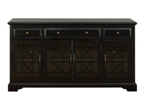 Komoda retro czarna z czerwonymi akcentami – Avola