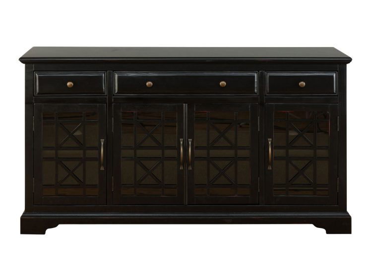 Komoda czarna z podświetlanym wnętrzem i klasycznymi drzwiami