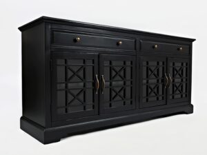 miniaturka Czarna Komoda z Czerwonymi Przetarciami Charakterystycznymi – Avola