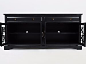 miniaturka Czarna Komoda z Czerwonymi Przetarciami Charakterystycznymi – Avola