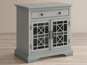 miniaturka Komoda szaromiętowa z detalami naturalnego drewna – Avola