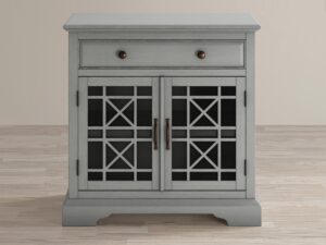 miniaturka Komoda szaromiętowa z detalami naturalnego drewna – Avola