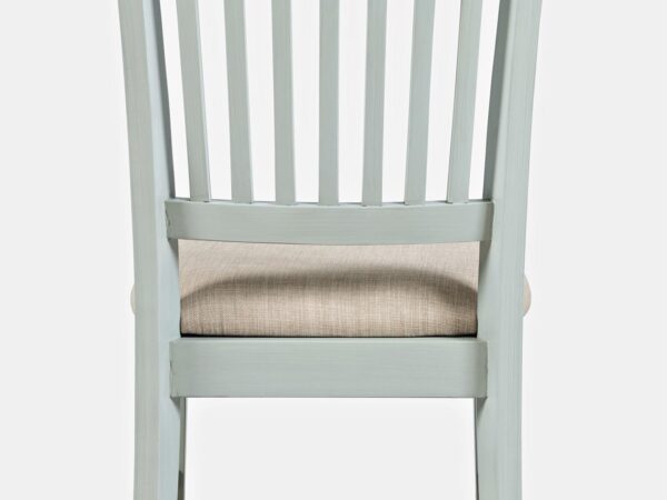 Tył krzesła szaro-miętowego