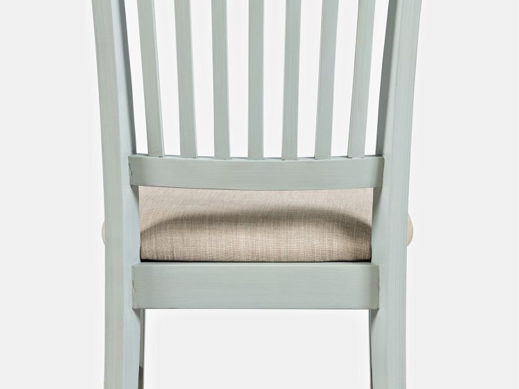 Tył krzesła szaro-miętowego