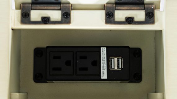 miniaturka Zestaw Biurko Krzesło Kremowy USB – Avola