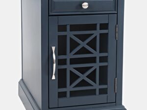 miniaturka Nocna Szafka z Przeszklonymi Drzwiczkami Ciemnografitowa – Avola