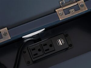 miniaturka Nocna Szafka z Przeszklonymi Drzwiczkami Ciemnografitowa – Avola