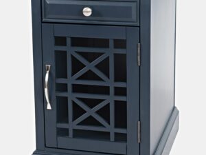 miniaturka Nocna Szafka z Przeszklonymi Drzwiczkami Ciemnografitowa – Avola