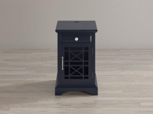 miniaturka Nocna Szafka z Przeszklonymi Drzwiczkami Ciemnografitowa – Avola