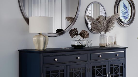 miniaturka Ciemnografitowa Komoda z Subtelnymi Akcentami – Avola