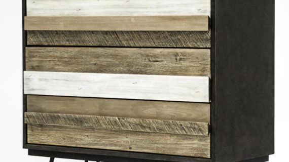 miniaturka Komoda retro z trójwymiarowymi frontami z akacji – Mondo