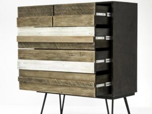 miniaturka Komoda retro z trójwymiarowymi frontami z akacji – Mondo