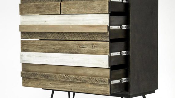 miniaturka Komoda retro z trójwymiarowymi frontami z akacji – Mondo